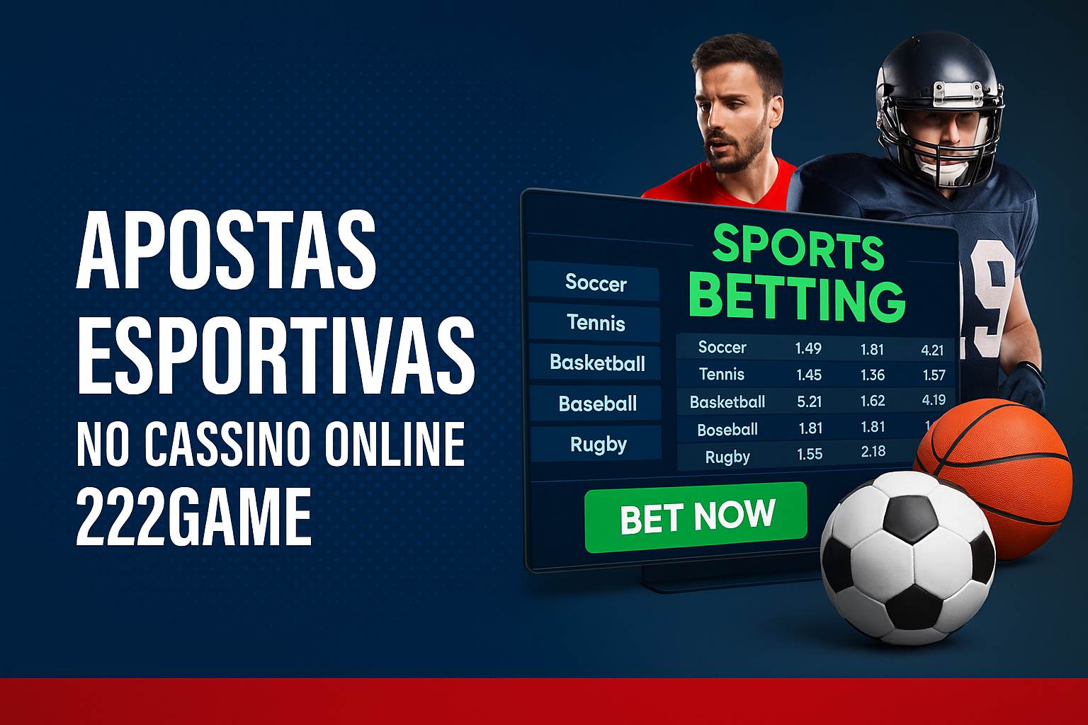 Aposte em apostas esportivas no cassino online 222Game