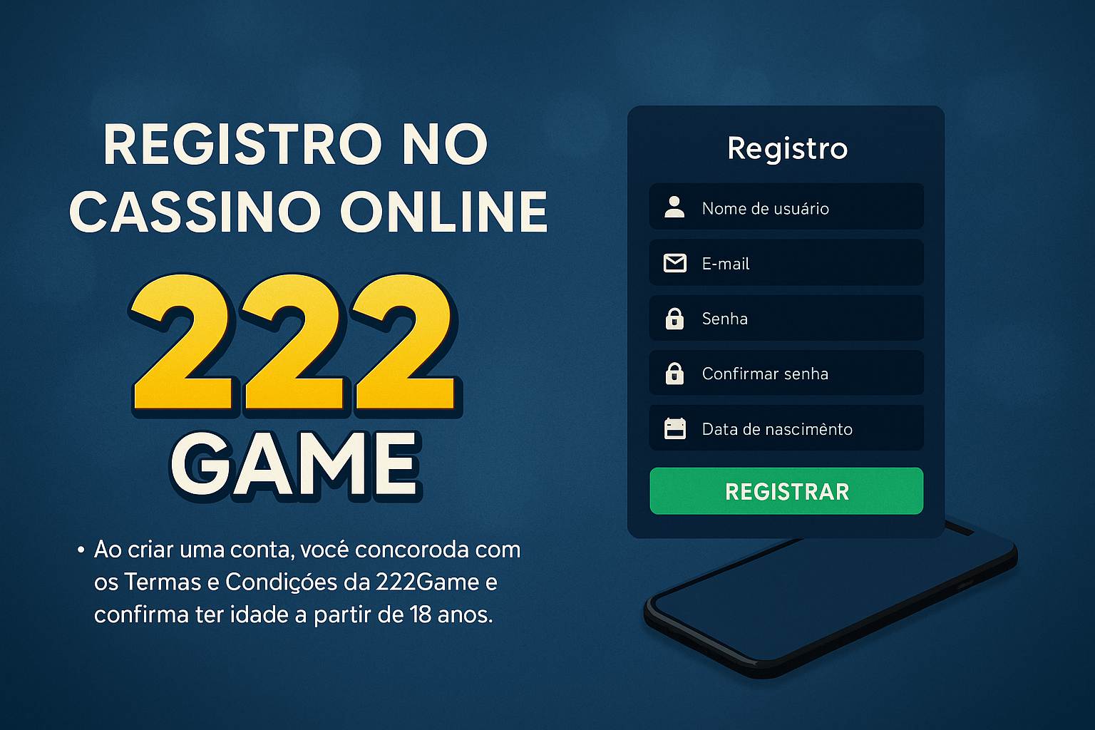 Não Perca tempo, o rRgistro na site 222Game